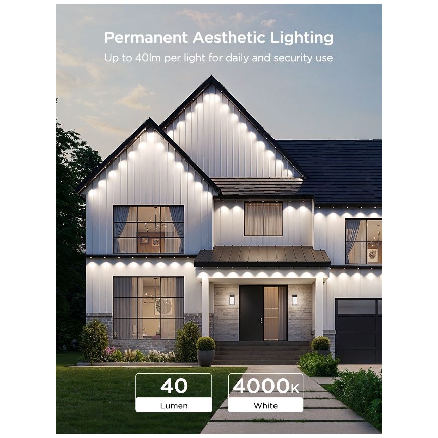 Govee - Luzes em corda LED RGBIC 30m Wi-Fi Matter IP67