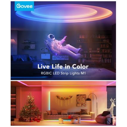 Govee - M1 PRO PREMIUM Fita LED inteligente RGBICW+ 2m Wi-Fi Matter
