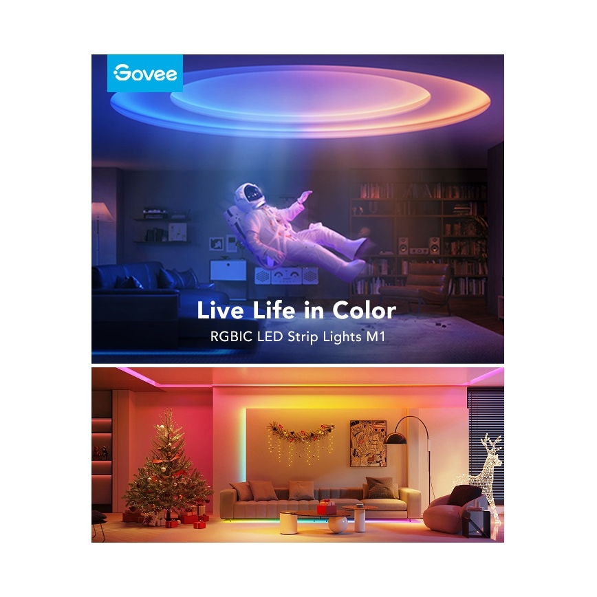 Govee - M1 PRO PREMIUM Fita LED inteligente RGBICW+ 2m Wi-Fi Matter
