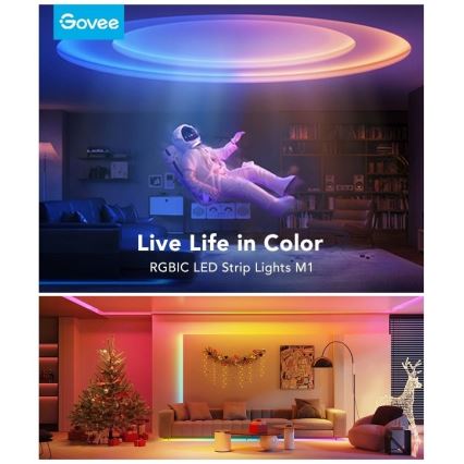 Govee - M1 PRO PREMIUM Smart RGBICW+ Tira LED 5m Wi-Fi