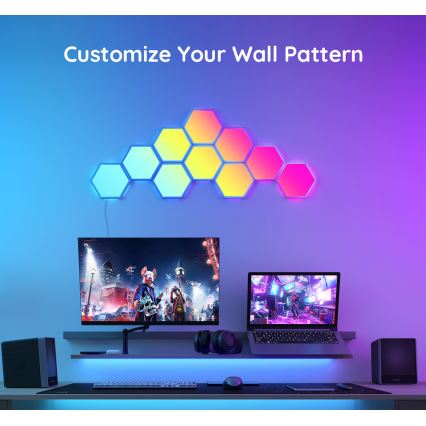 Govee - Conjunto de extensão 2x LED RGB Painel com regulação LED/7,2W/230V Wi-Fi