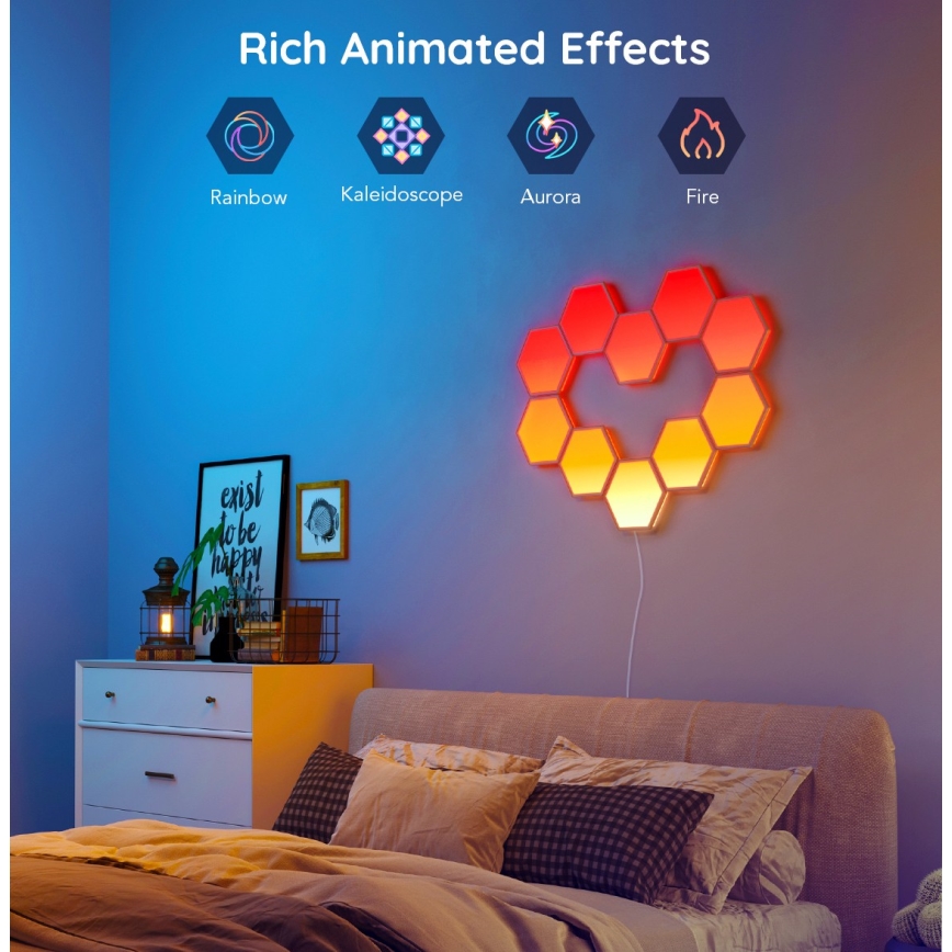 Govee - Conjunto de extensão 2x LED RGB Painel com regulação LED/7,2W/230V Wi-Fi
