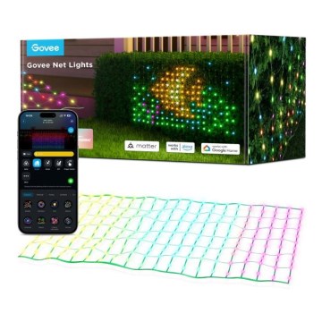 Govee - Rede de iluminação LED RGBIC para exterior 143x85cm Wi-Fi Matter IP65
