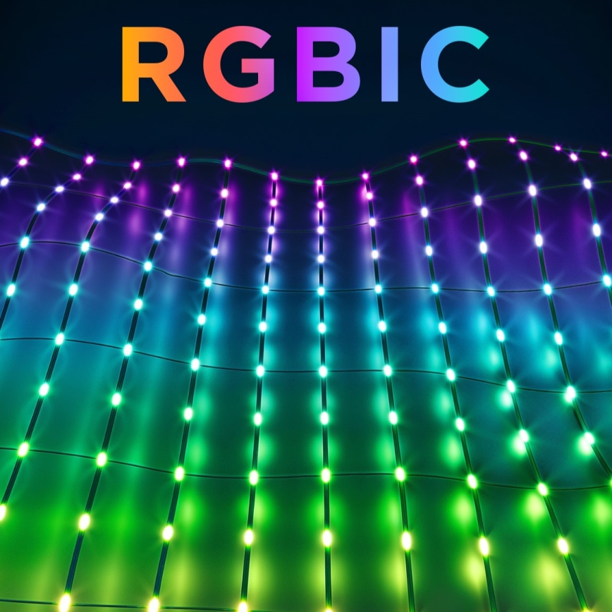 Govee - Rede de iluminação LED RGBIC para exterior 143x85cm Wi-Fi Matter IP65