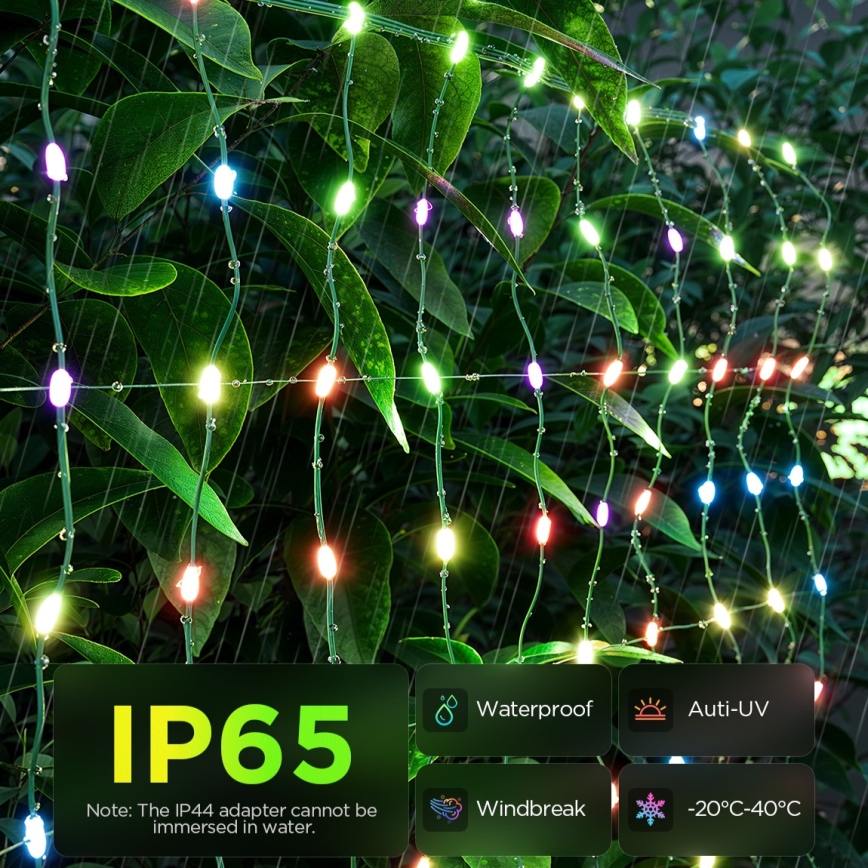 Govee - Rede de iluminação LED RGBIC para exterior 143x85cm Wi-Fi Matter IP65