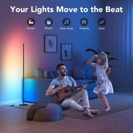 Govee - RGBICW Smart Canto Floor Lamp Wi-Fi