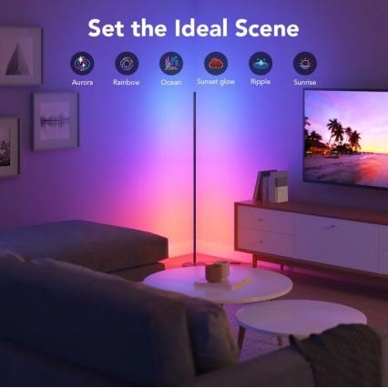 Govee - RGBICW Smart Canto Floor Lamp Wi-Fi