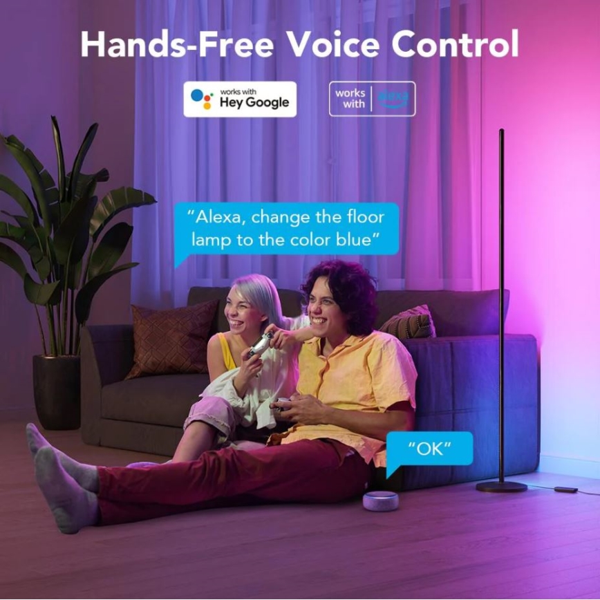 Govee - RGBICW Smart Canto Floor Lamp Wi-Fi