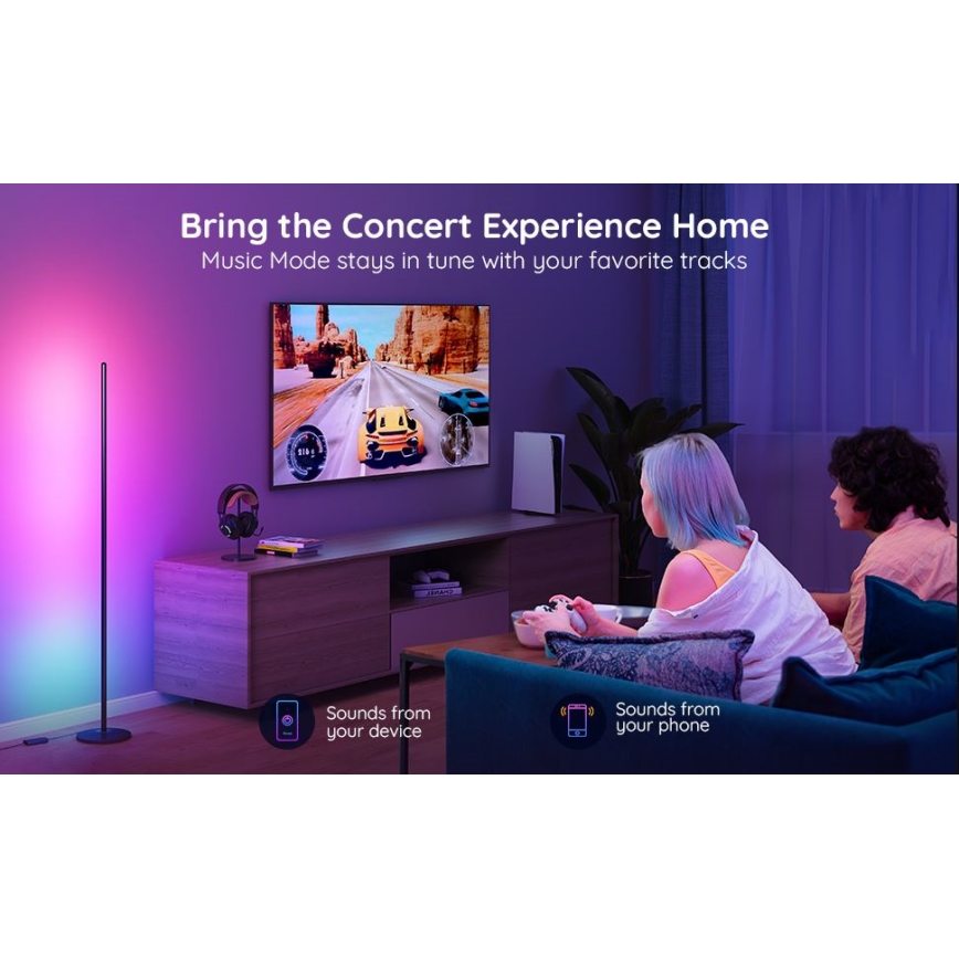 Govee - RGBICW Smart Canto Floor Lamp Wi-Fi