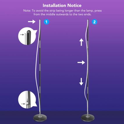 Govee - RGBICW Smart Canto Floor Lamp Wi-Fi