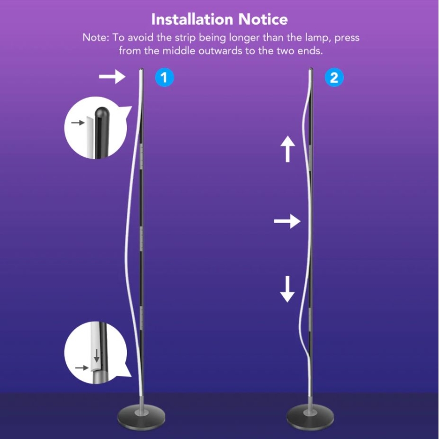 Govee - RGBICW Smart Canto Floor Lamp Wi-Fi