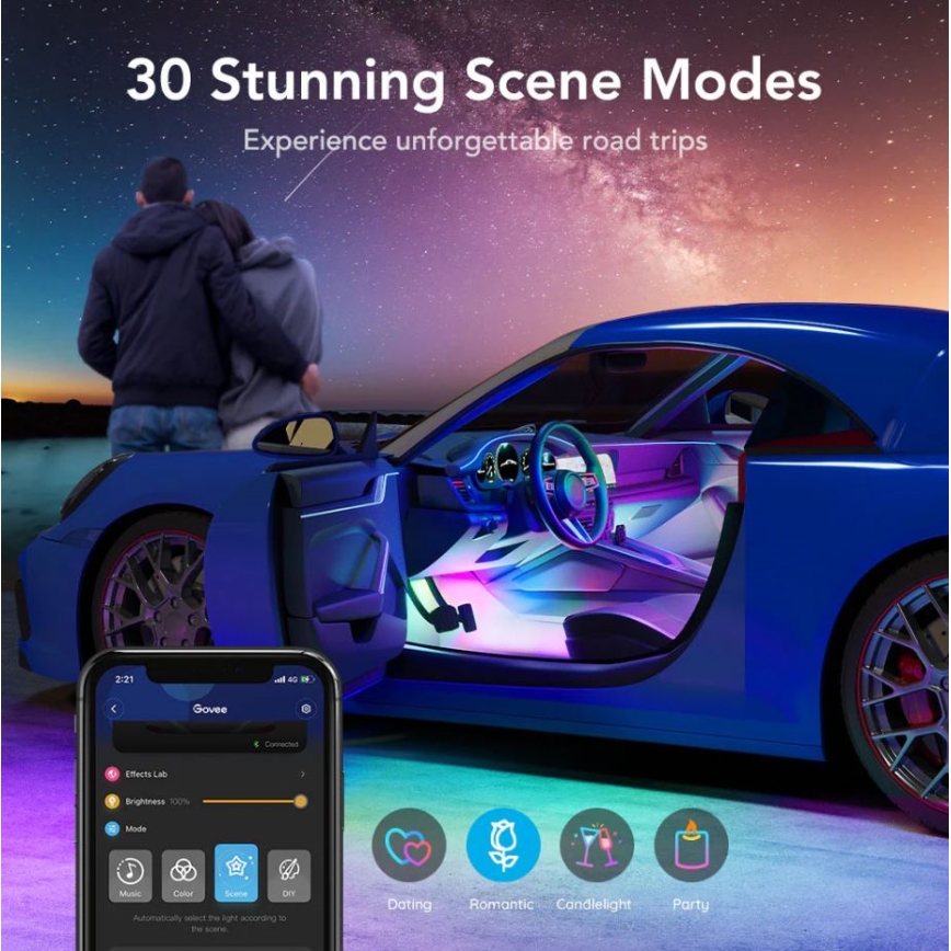 Govee - Smart LED tiras para carros - RGBIC