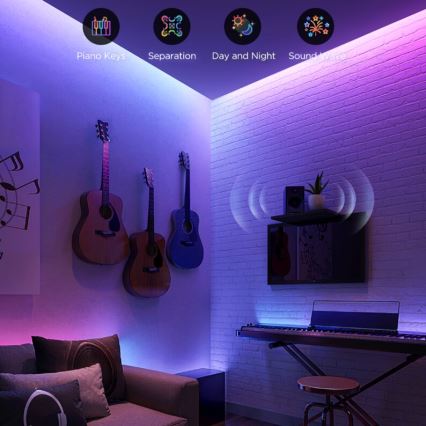 Govee - Tira de Iluminação LED RGBWWIC com regulação 2 Pro 5m Wi-Fi Matter