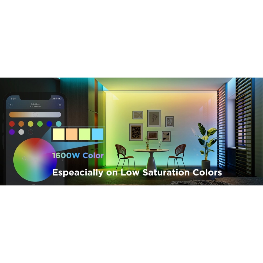 Govee - Tira de Iluminação LED RGBWWIC com regulação 2 Pro 5m Wi-Fi Matter