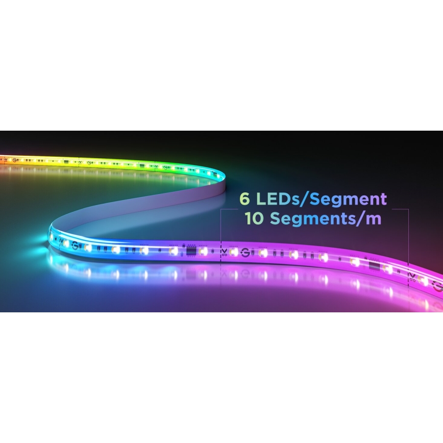 Govee - Tira de Iluminação LED RGBWWIC com regulação 2 Pro 5m Wi-Fi Matter