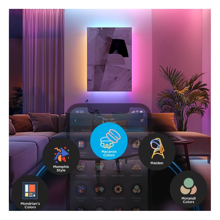 Govee - Tira de Iluminação LED RGBWWIC com regulação 2 Pro 5m Wi-Fi Matter