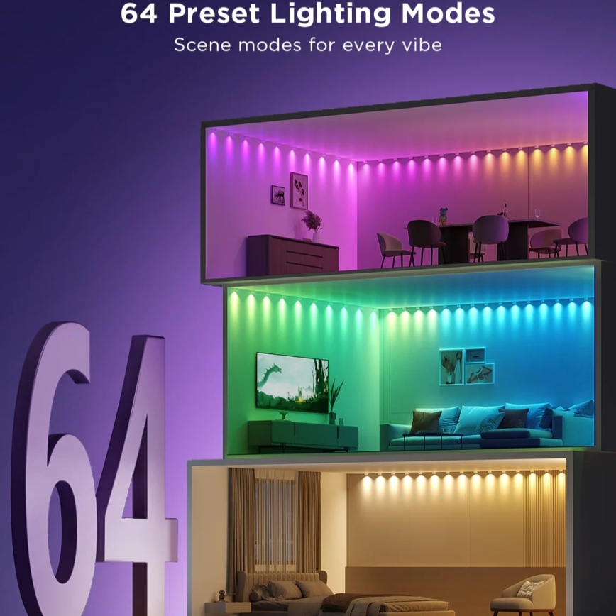 Govee - Tira de luz LED RGBIC 3m Wi-Fi