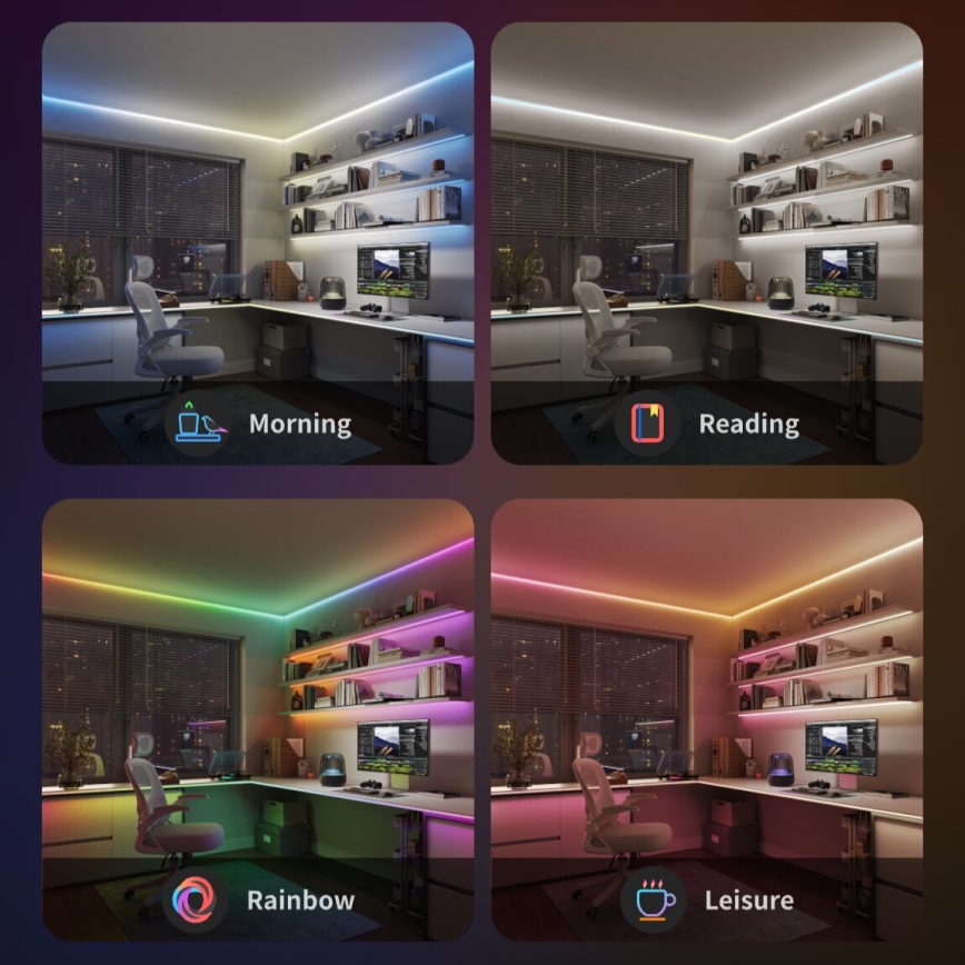 Govee - Tira LED RGBICW com regulação COB 3780 díodos 3m Wi-Fi Matter