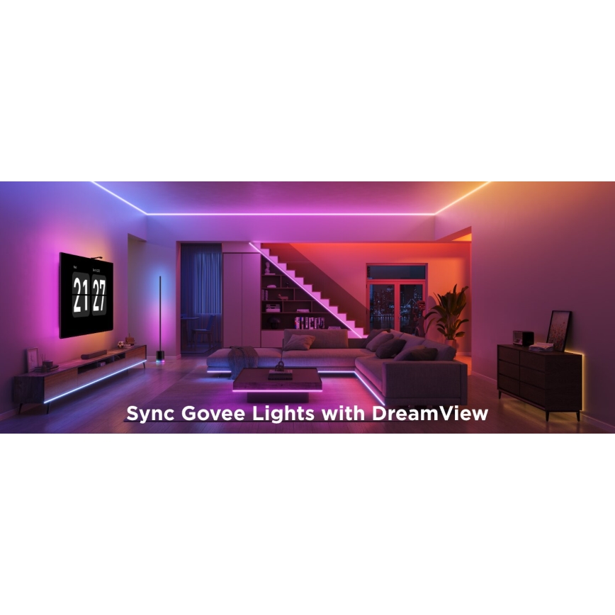 Govee - Tira LED RGBICW com regulação COB 3780 díodos 3m Wi-Fi Matter
