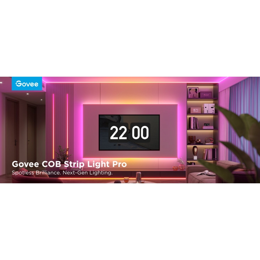 Govee - Tira LED RGBICW com regulação COB 3780 díodos 3m Wi-Fi Matter