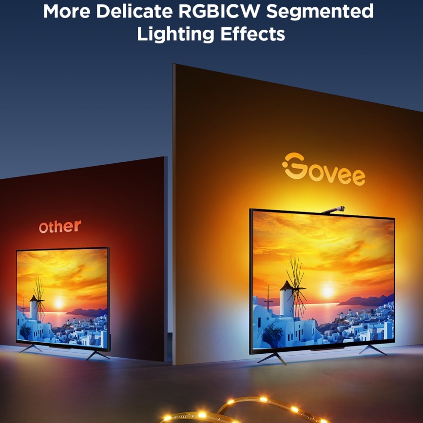 Govee - TV Backlight 3 Lite TV 40-50" SMART LED retroiluminação RGBICW Wi-Fi IP67 +RC