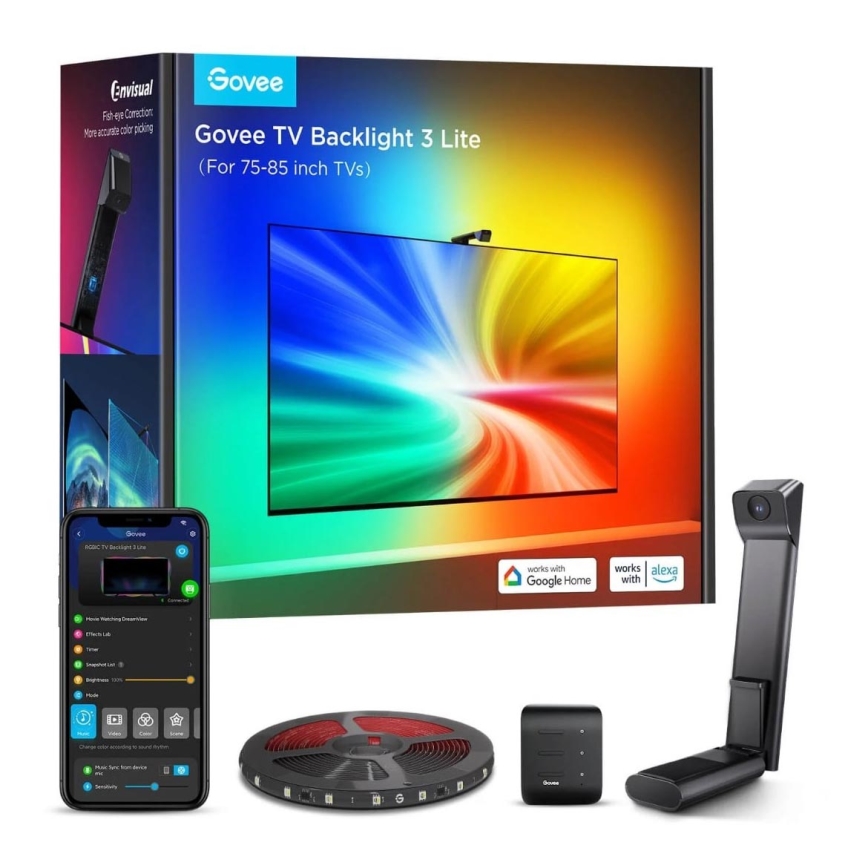 Govee - TV Backlight 3 Lite TV 75-85 SMART LED retroiluminação RGBICW Wi-Fi IP67