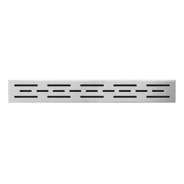 Grelha de drenagem 49,5x2,3 cm aço inoxidável/prateada