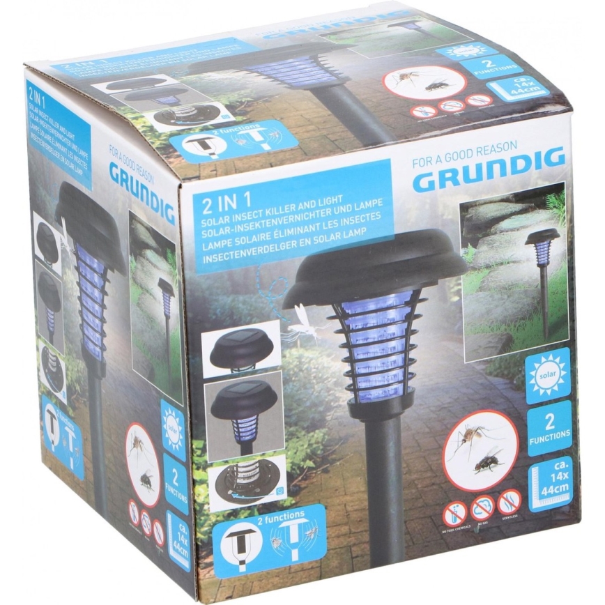 Grundig 12217 - Candeeiro solar LED e mata-insetos LED/1xAA 600 mAh