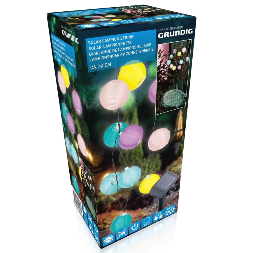 Grundig 14106 - Corrente solar LED 2,4m 10xLED/1,2V