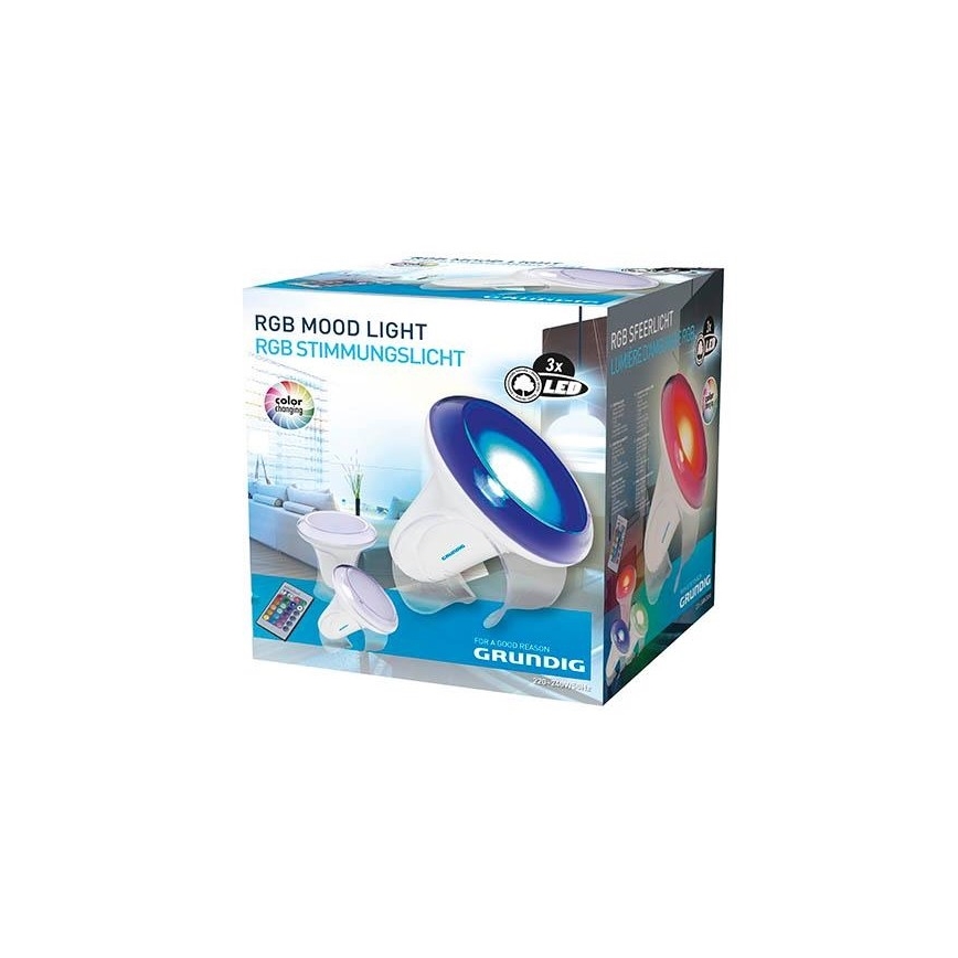 Grundig - Candeeiro de mesa LED RGB com regulação LED/1W/230V + controlo remoto
