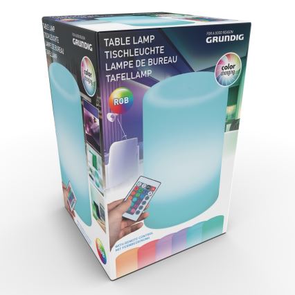 Grundig - Candeeiro de mesa LED RGB com regulação LED/3xAAA + controlo remoto