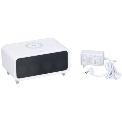 Grundig - Candeeiro noturno LED com regulação e com um despertador e carregamento sem fios LED/5W/230V