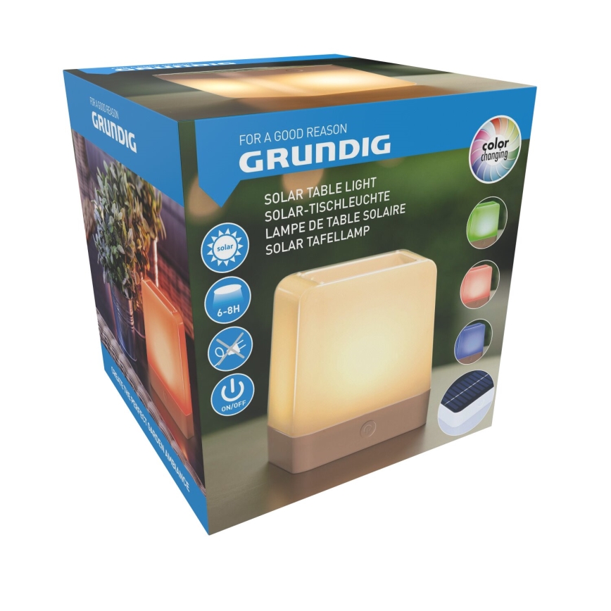 Grundig - Candeeiro solar LED RGB LED/3,7V
