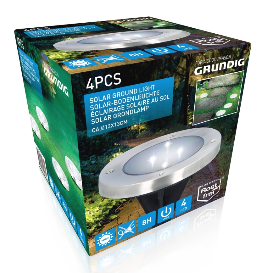 Grundig - CONJUNTO 4x Iluminação solar LED LED/1W/1,2V IP65