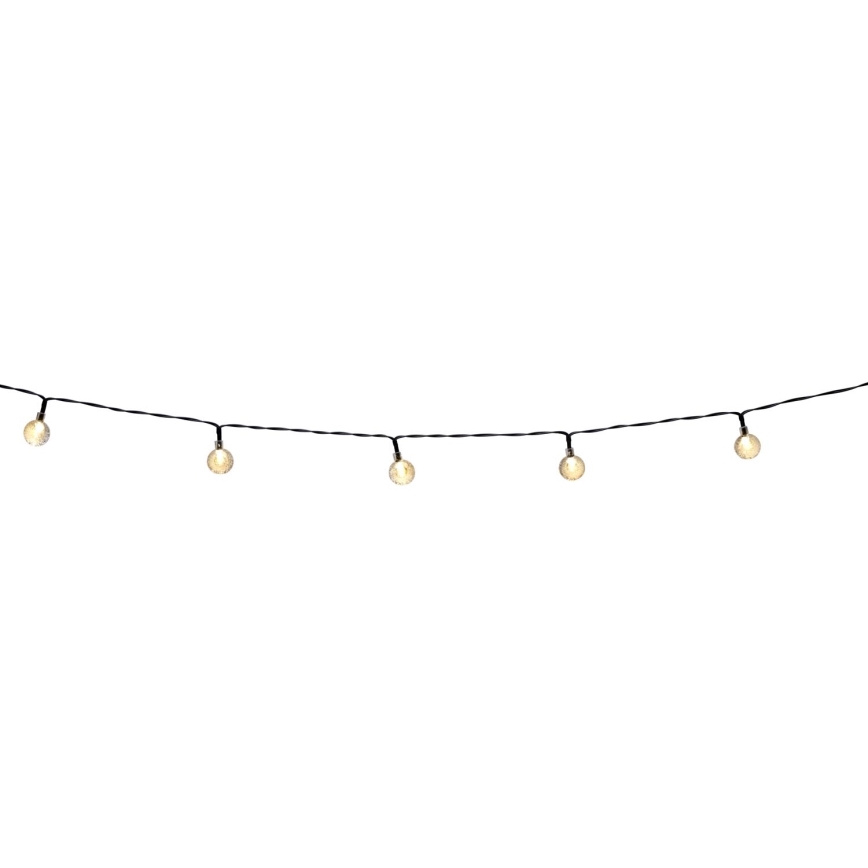 Grundig - Corrente LED solar com regulação 50xLED/8 funções 9,35m IP44 branco quente + comando