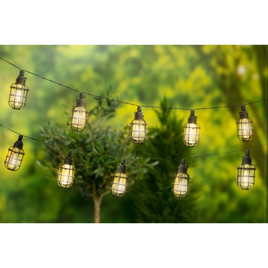 Grundig - Corrente solar LED 10xLED 3,8m IP44 branco quente