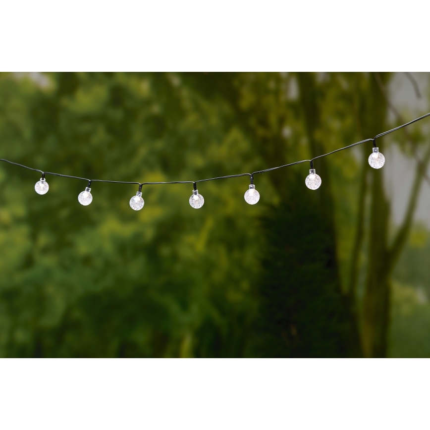 Grundig - Corrente solar LED 50xLED/8 funções 6,9m branco quente