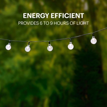 Grundig - Corrente solar LED 50xLED/8 funções 6,9m branco quente