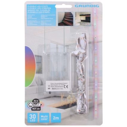 Grundig - Fita LED 2m LED/3xAA multicolorida