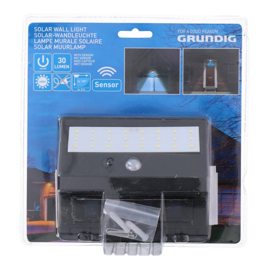 Grundig - Iluminação solar com sensor LED 1xLED/0,25W/1xAA