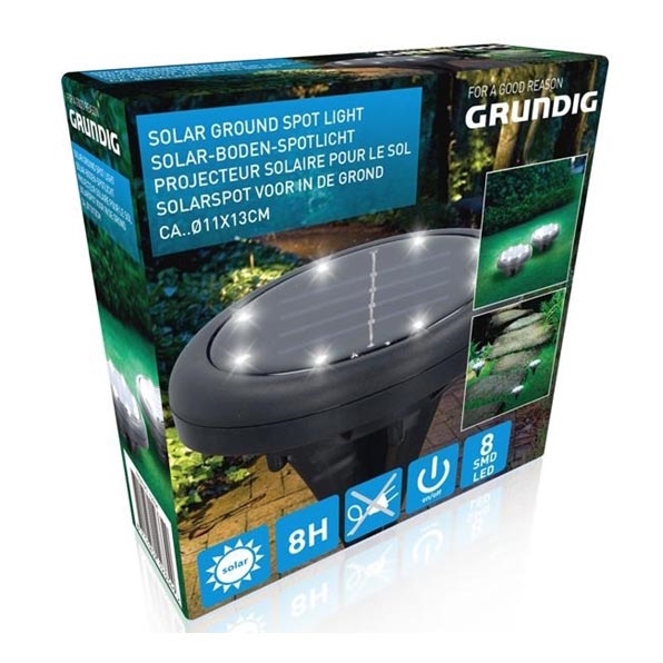 Grundig - Iluminação solar LED 8xLED/1xAA 600 mAh