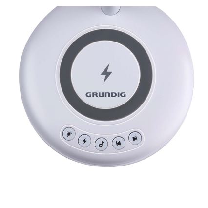 Grundig - Candeeiro de mesa LED com carregamento sem fios e altifalante 3 em 1 LED/15W/5V
