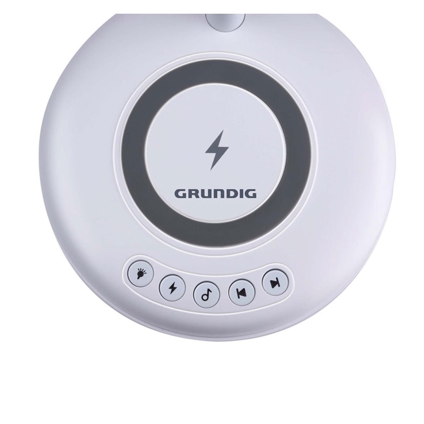 Grundig - Candeeiro de mesa LED com carregamento sem fios e altifalante 3 em 1 LED/15W/5V