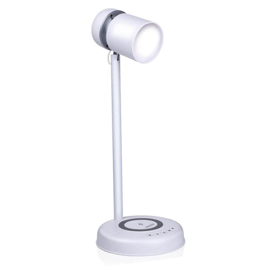 Grundig - Candeeiro de mesa LED com carregamento sem fios e altifalante 3 em 1 LED/15W/5V