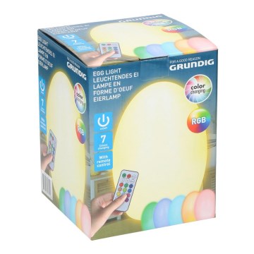 Grundig - Ovo decorativo com controle remoto a pilhas RGB LED 3xAAA