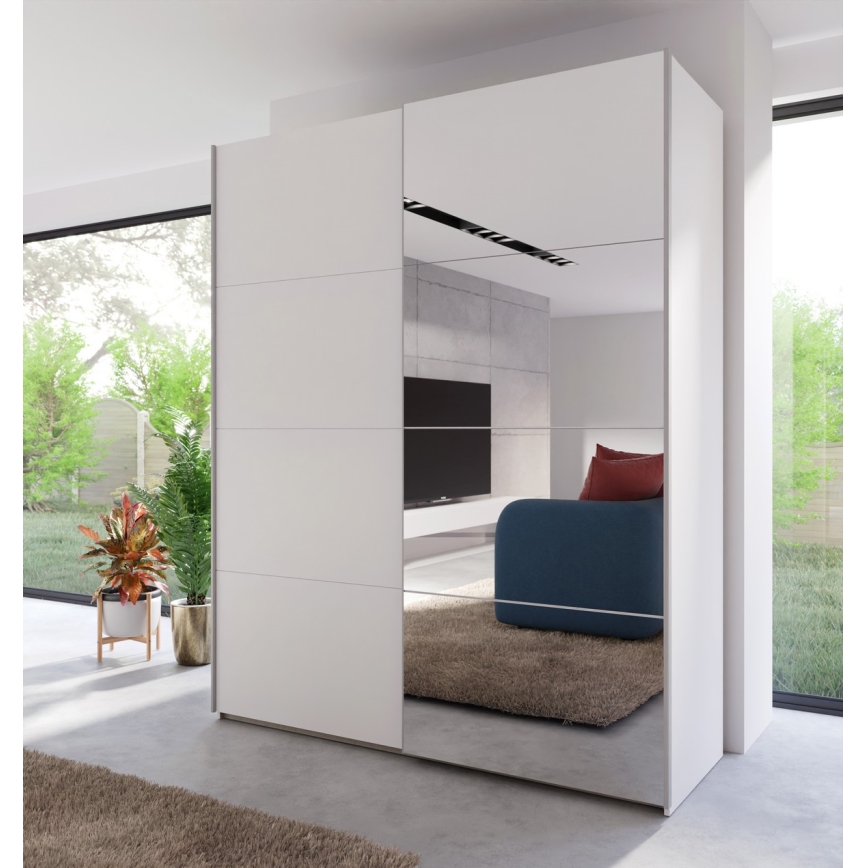 Guarda-roupa com espelho KARO 170x210 cm branco