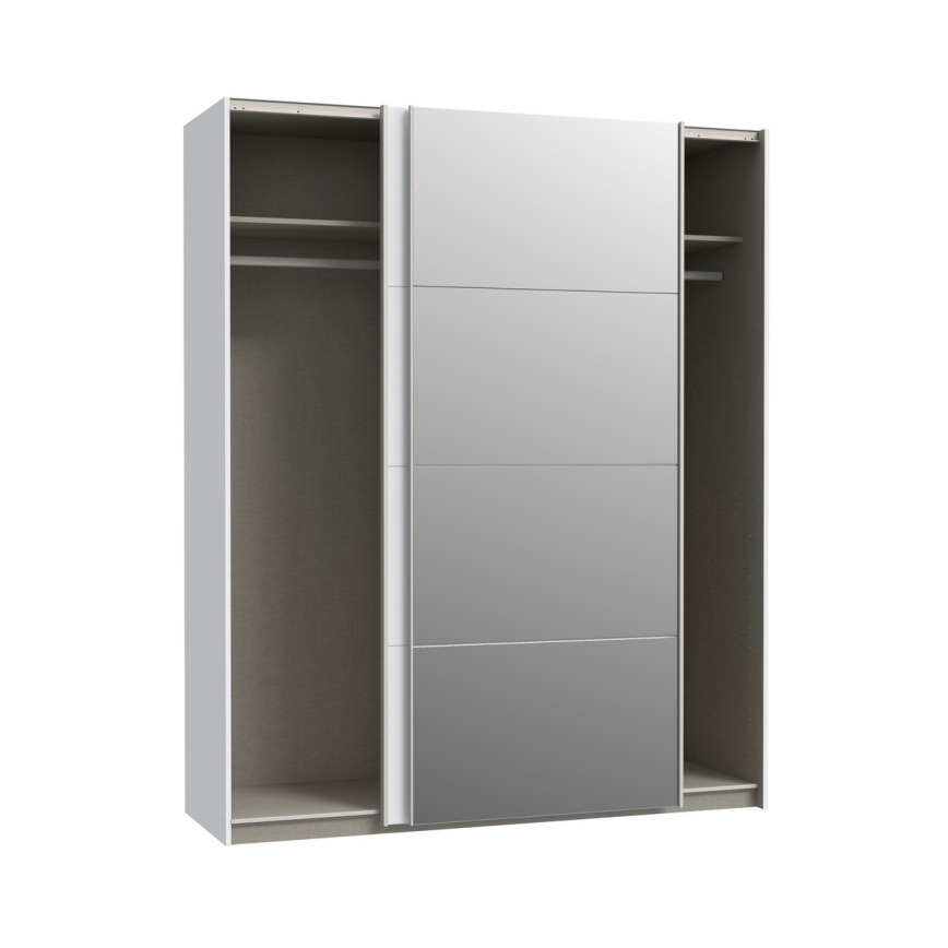 Guarda-roupa com espelho KARO 170x210 cm branco
