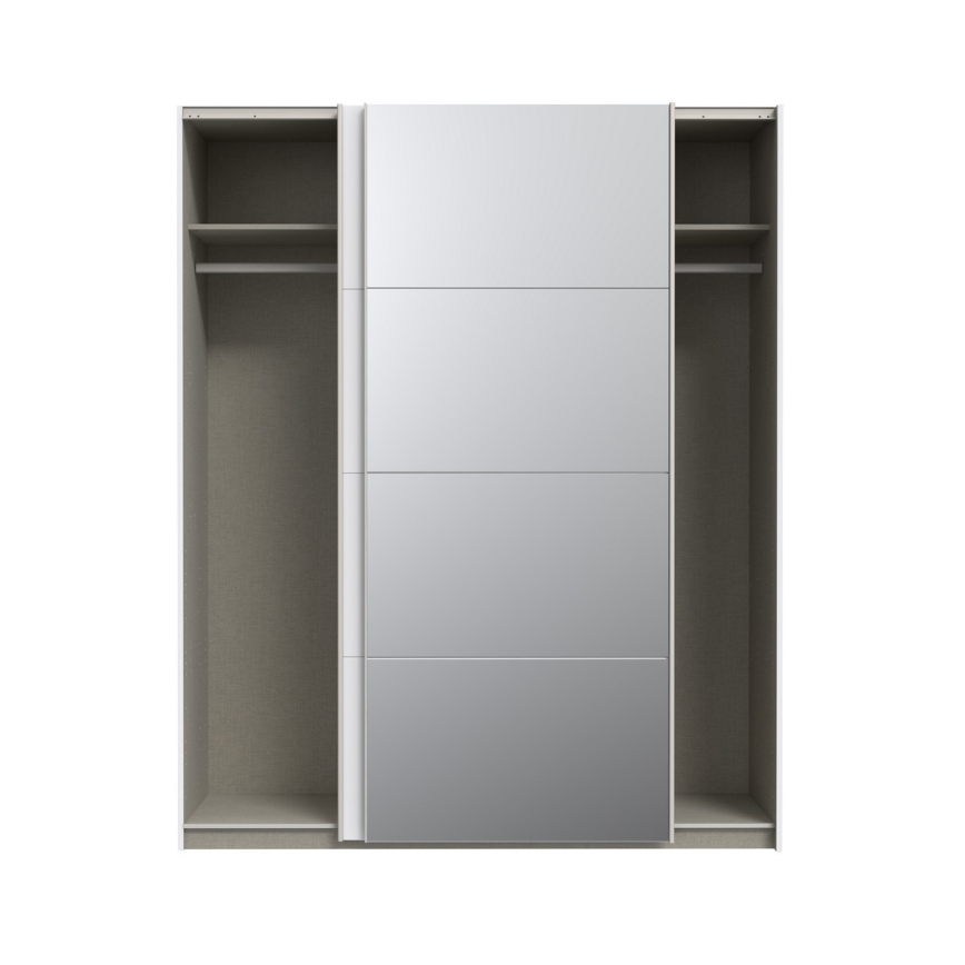 Guarda-roupa com espelho KARO 170x210 cm branco