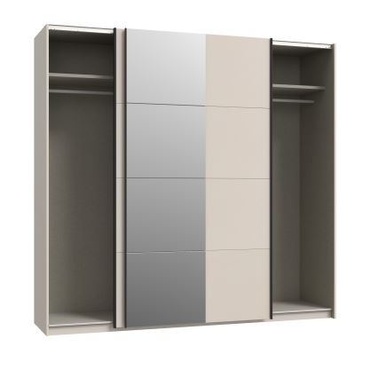 Guarda-roupa com espelho ODEN 220x210 cm, bege