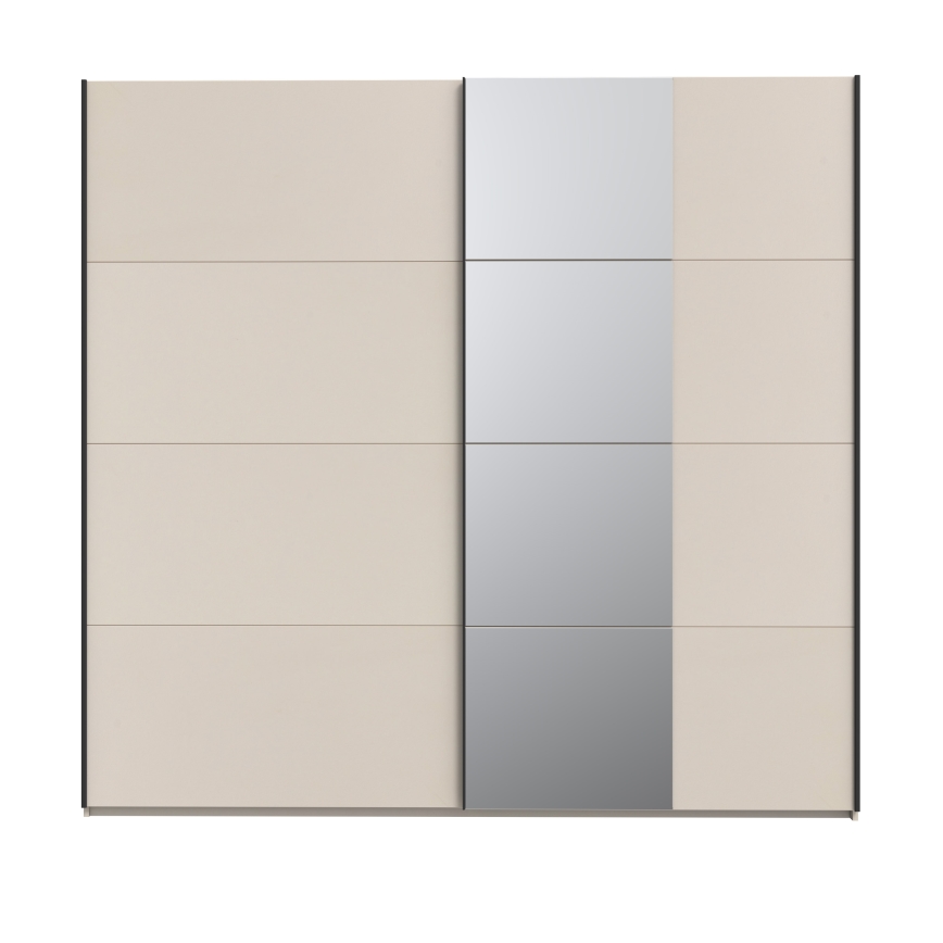 Guarda-roupa com espelho ODEN 220x210 cm, bege